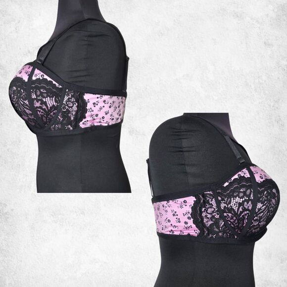 Torrid 42DD Bombshell Everyday Push-Up Bra  Pink & Black Lace (New Without Tags) - Picture 2 of 6